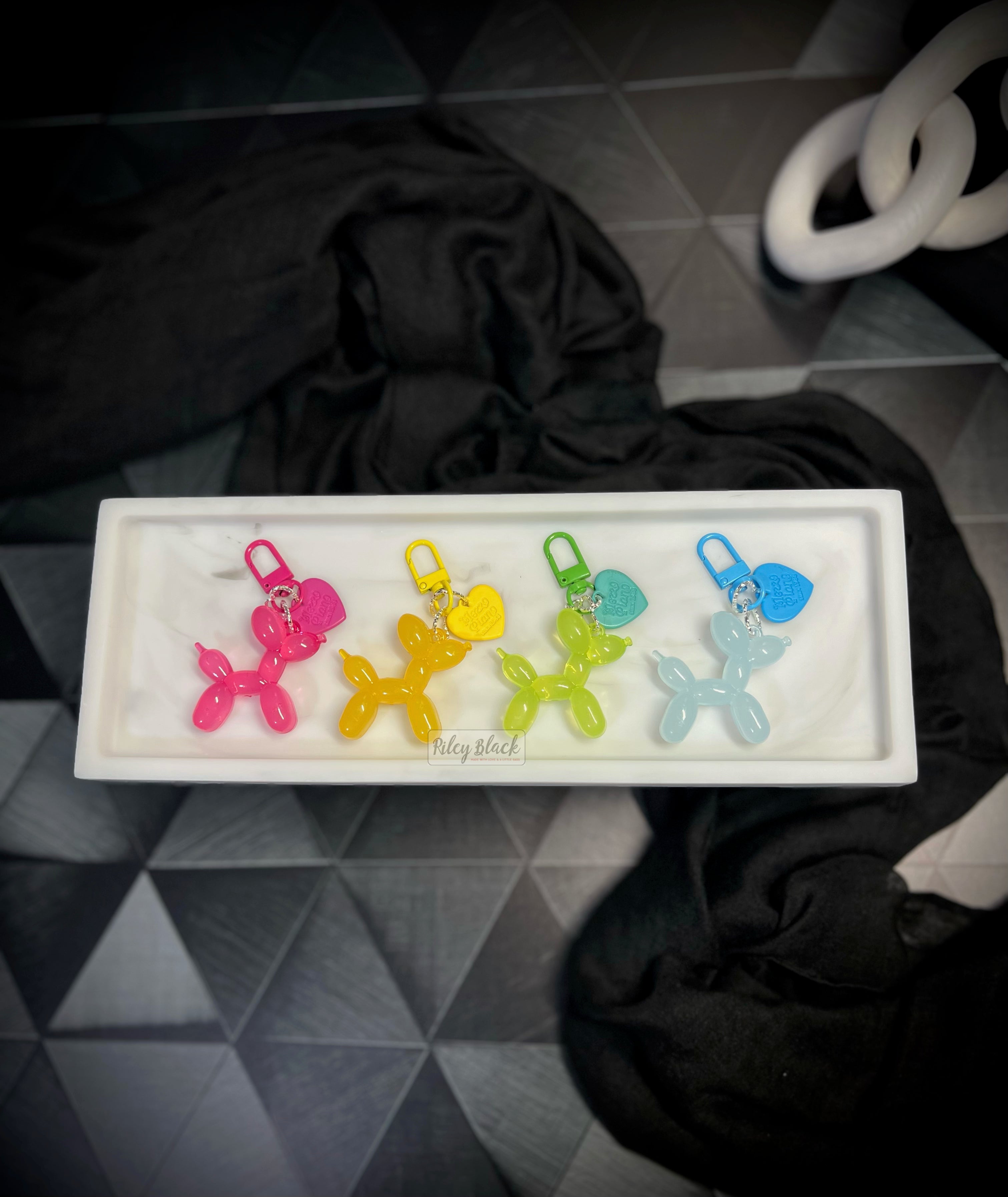 S.A.V.I Pink Balloon Dog Keychain For Bags | Cute Jelly Resin Key Chain | Quirky Car Charm | Stylish Handbag Pendant For Women, Girls, Kids | Funky Gift Accessory | 1 Pc Keyring | Durable & Lightweight Design