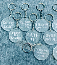 Load image into Gallery viewer, DIGITAL DOWNLOAD Funny Keychains svg, Digital Cut File, Good for using up scraps, 13 Different Sayings