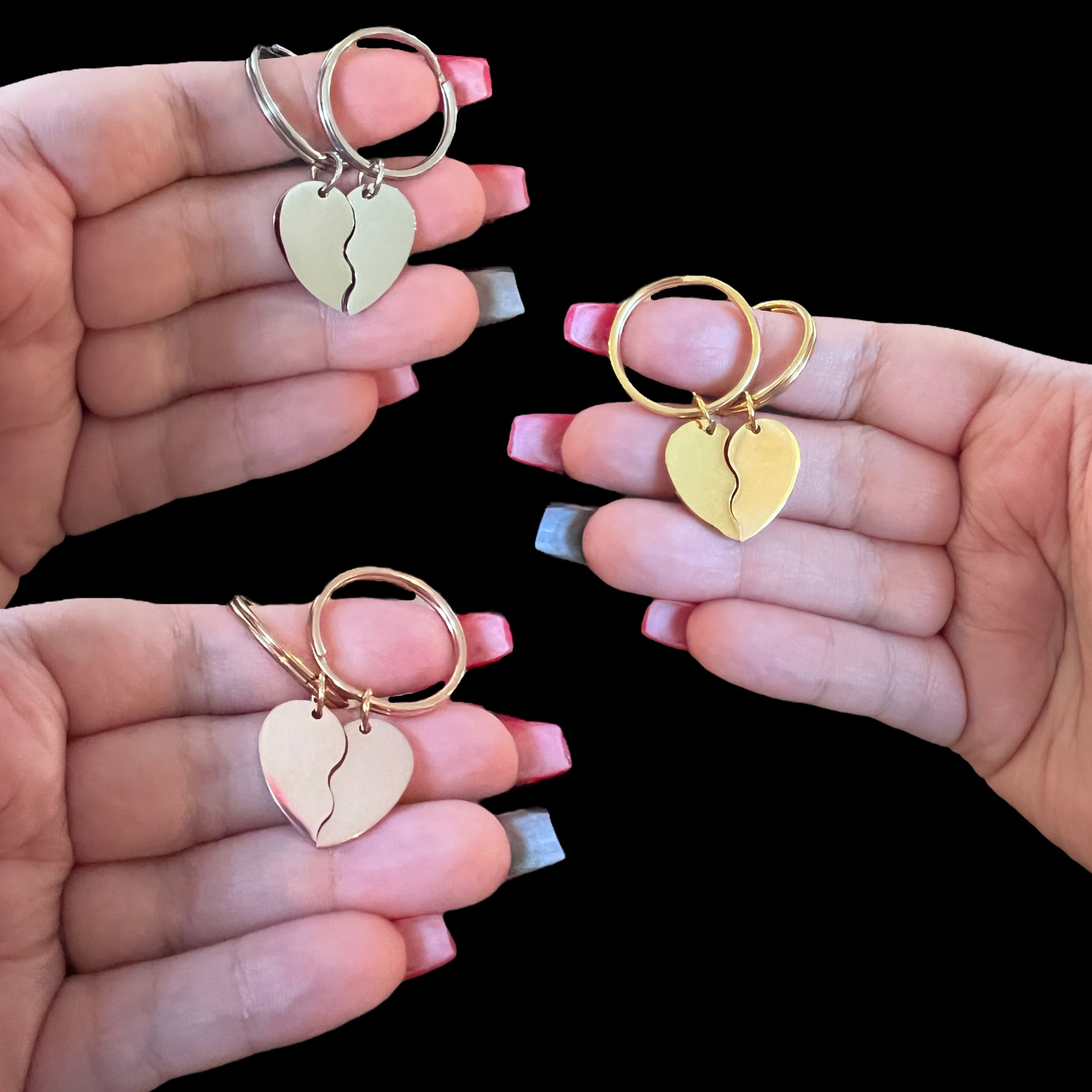 BFF Split Heart Keychains - Set of 2 β Riley Black Designs