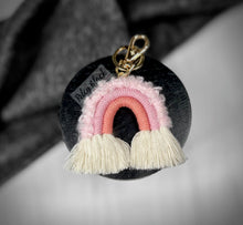 Load image into Gallery viewer, Fuzzy Boho Rainbow Charm Keychains
