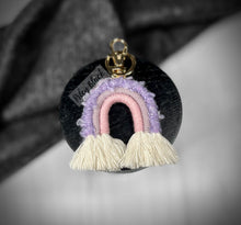 Load image into Gallery viewer, Fuzzy Boho Rainbow Charm Keychains
