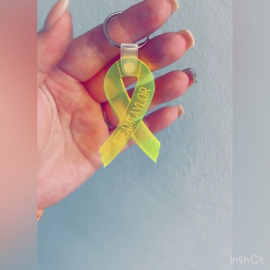 DIGITAL DOWNLOAD Hand-drawn Cancer Ribbon Keychain svg, Digital Cut File, Cancer Awareness