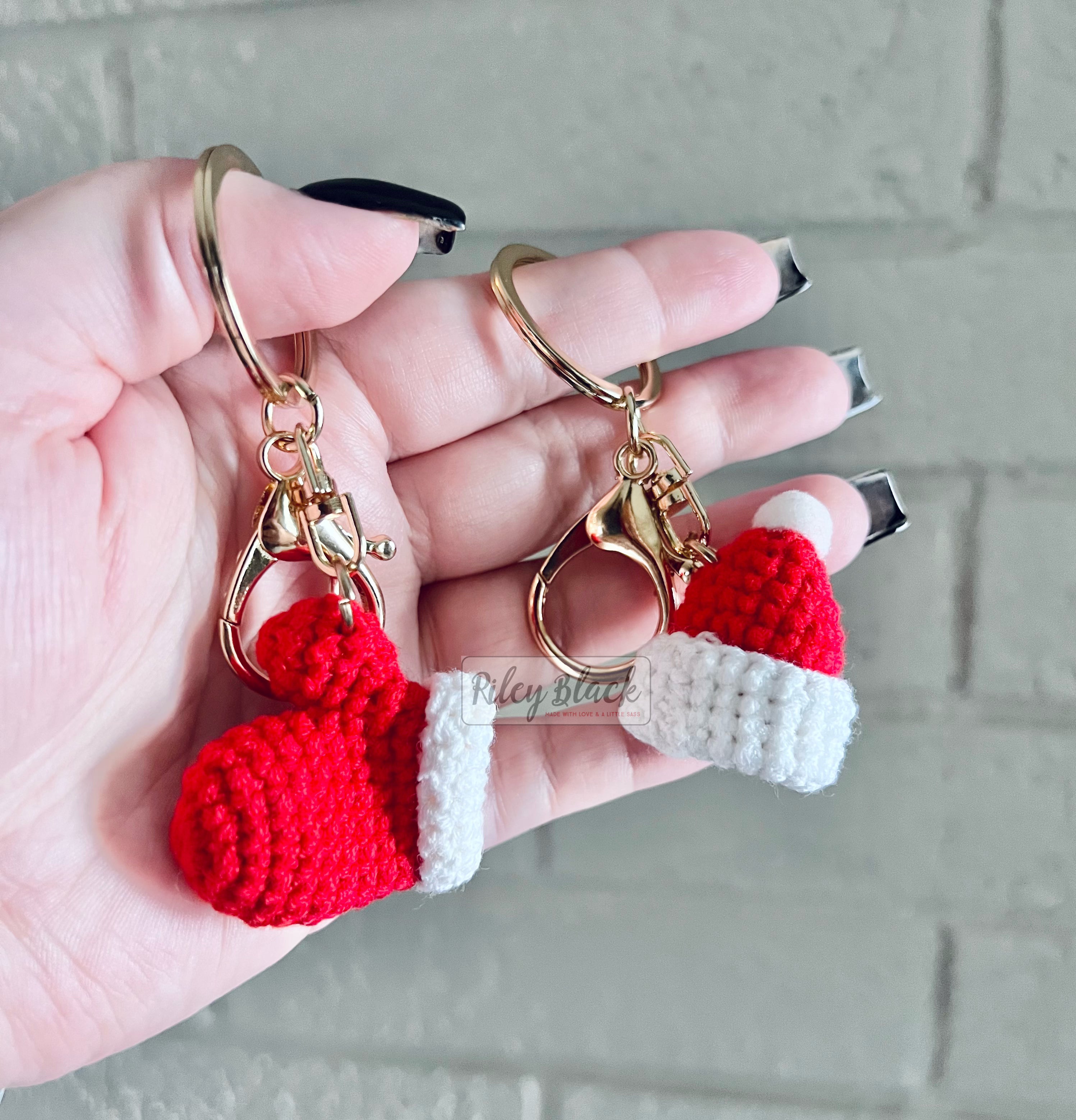Christmas/Santa Hat & Glove Keychains – Riley Black Designs