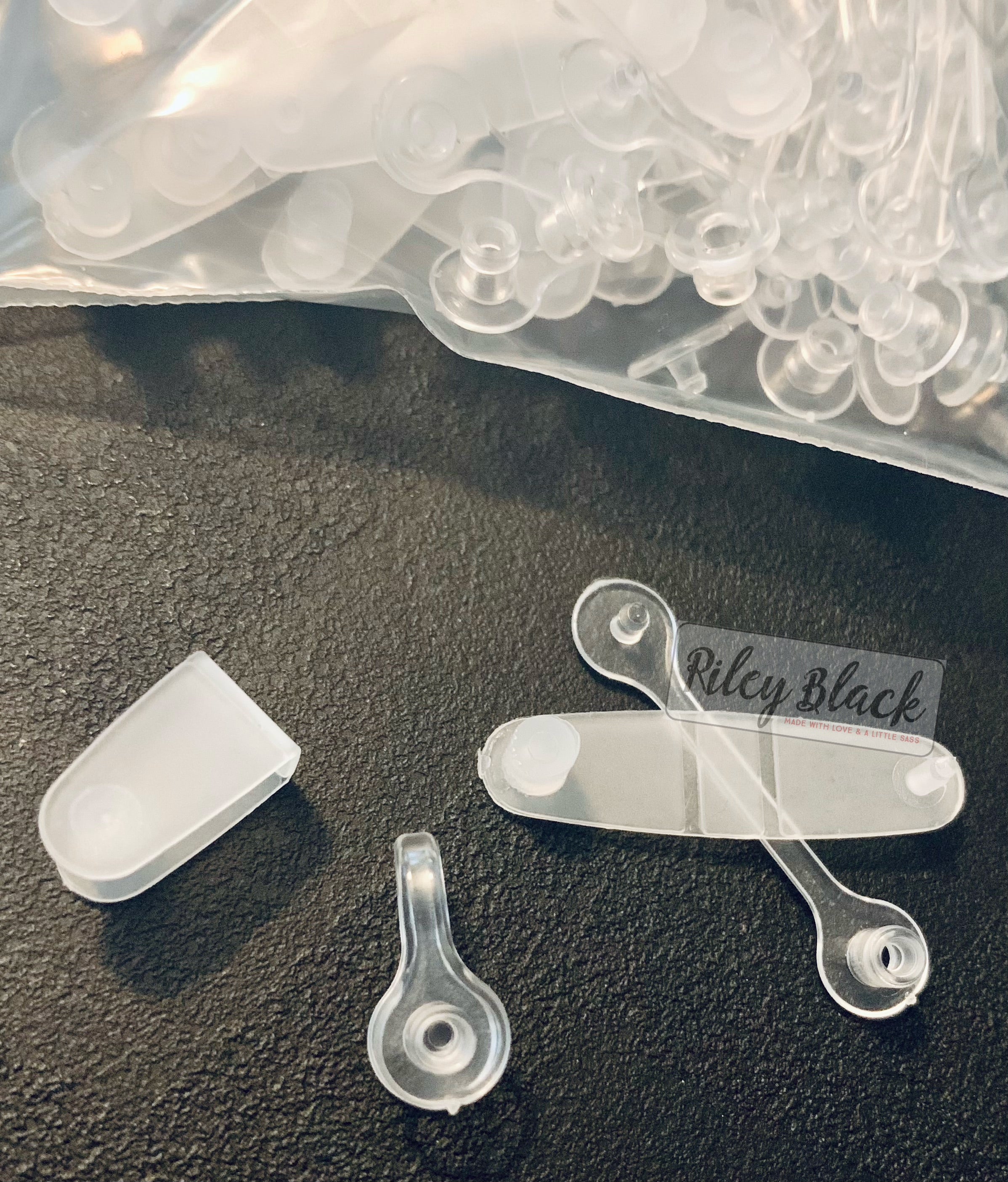 100 Clear Mix Keychain Thingies® (50 OG 1/8”, 50 1/8”+) Riley Black